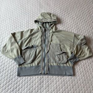 Oli & Hali Women’s Zip Up Hoodie Size Medium Acid Blue Cargo Pockets Street Wear